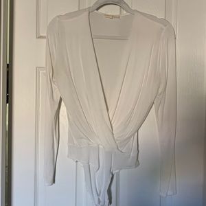 Wasabi + Mint, white bodysuit, stretchy